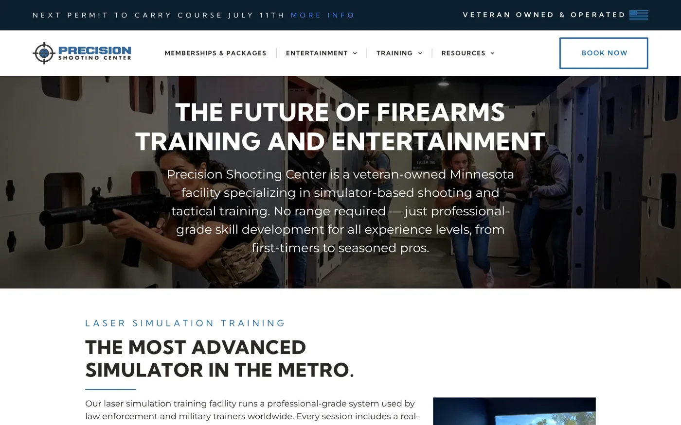 Precision Shooting Center website